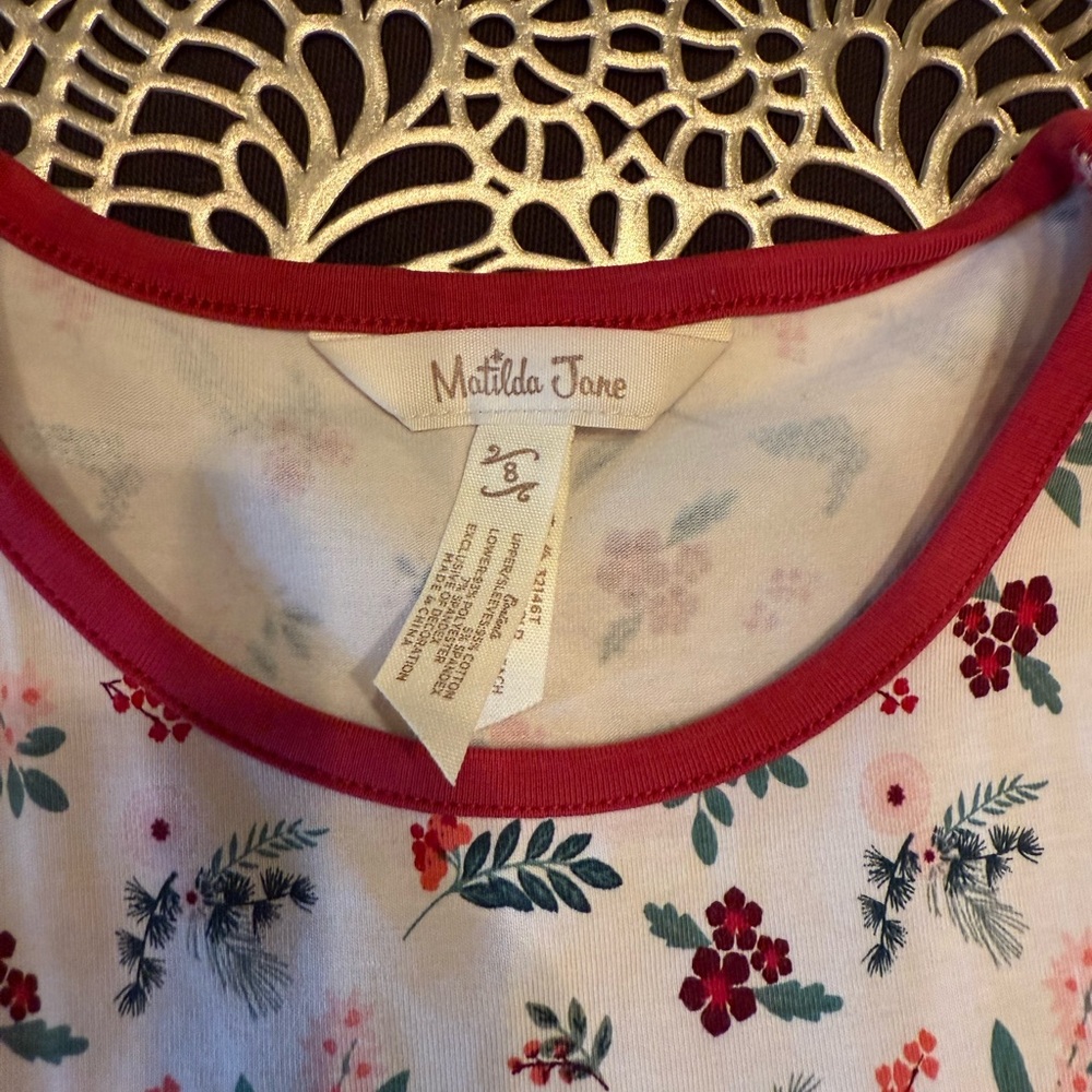 Matilda Jane Christmas Tunic Floral Velvet Lace - Picture 2 of 5